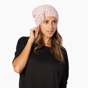 Krochet kids slouchy pale pink beanie